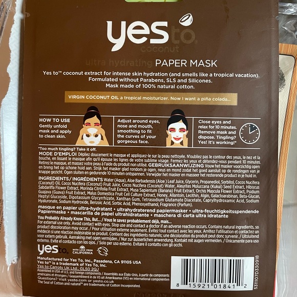 Yes to Coconut Hydrating Paper Mask - Picture 2 of 2